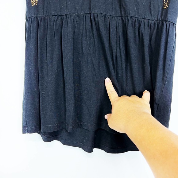 Victoria's Secret black and gold sequin cotton modal empire waist tank top Small - Picture 6 of 8